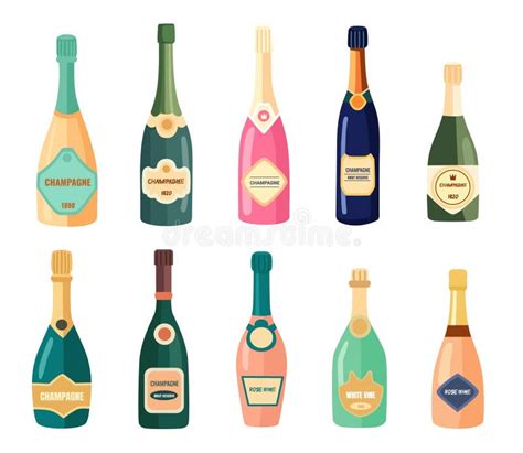 Cartoon Set Wine Bottles Stock Illustrations 641 Cartoon Set Wine