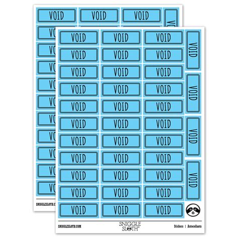 Void Double Line Border Sticker Set Light Blue Matte Finish