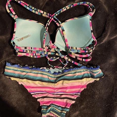 Shade Shore Striped Bikini Bottoms Size S Top Depop