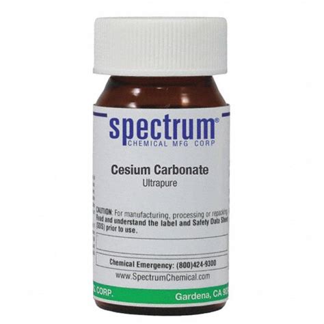 SPECTRUM Cesium Carbonate, Ultrapure, 5g - 6UAU0|C1434-5GM - Grainger