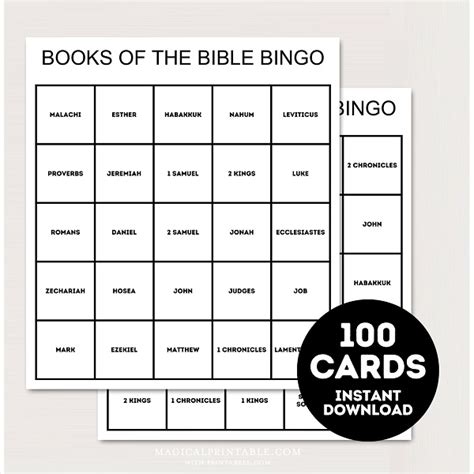 Books Of The Bible Bingo Printabell Express