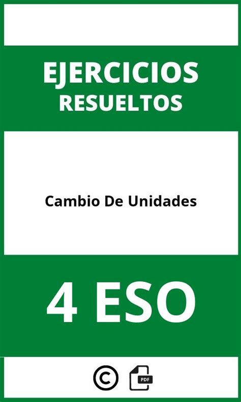 Ejercicios Cambio De Unidades 4 ESO PDF 2024