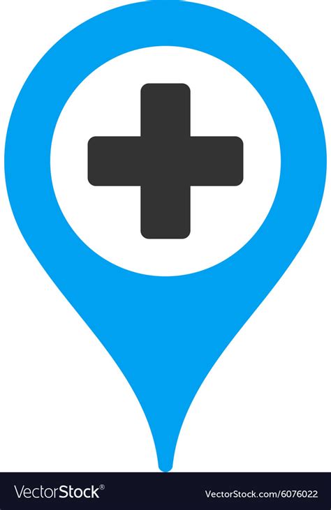 Hospital map pointer icon Royalty Free Vector Image