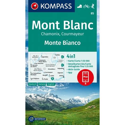 Mont Blanc Monte Bianco Kompass Hiking Map