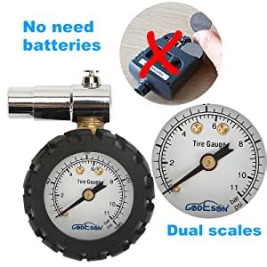 Godeson Smart Bike Tire Pressure Gauge Psi Dual Scale With Bar