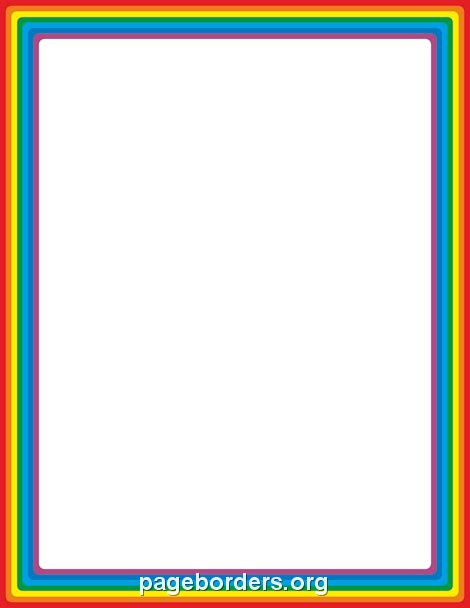 Rainbow Border: Clip Art, Page Border, and Vector Graphics