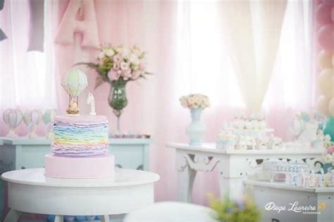 Kara S Party Ideas Pastel Rainbow Hot Air Balloon St Birthday Party Kara S Party Ideas