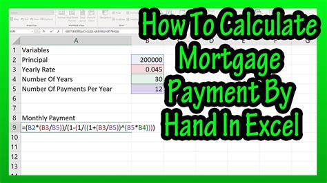 How To Calculate Mortgage Payment By Hand In Excel Explained Create