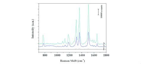 The Raman Spectrum Of 10 −3 M R6g 1 The Sers Spectra Of 10 −5 M R6g