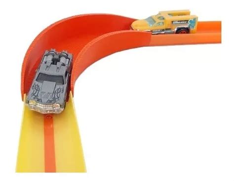 Kit Curvas Pista Hot Wheels 4 Curvas 90º 8 Conectores