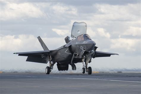 An F 35b Lightning Ii Short Takeoff Vertical Landing Stovl Variant Fighter Jet Piloted By A