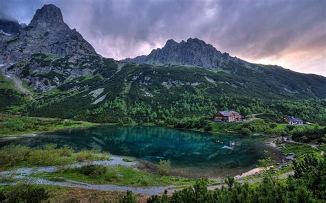 Masaüstü Manzara orman Dağlar Tepe göl Su Yansıma Ot toprak