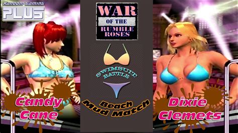 War Of The Rumble Roses Swimsuit Battle Beach Mud Match Candy Cane Vs