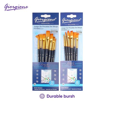 Jual Giorgione Paint Brush Set Kuas Lukis 3 4 5 6 7 10 Pcs Nylon