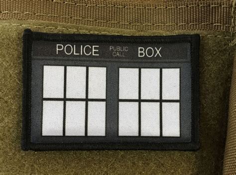 Dr Who Police Call Box On A 2x3 Velcro Backed Patch Standard Morale