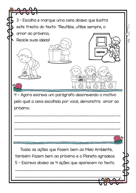 Atividades sobre Meio Ambiente Valores 4º ano