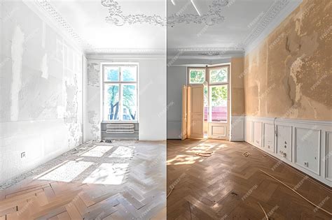 Premium Photo | Before and after room renovation