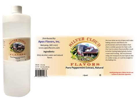 Pure Peppermint Extract Natural 1 Quart Plastic Bottle Walmart