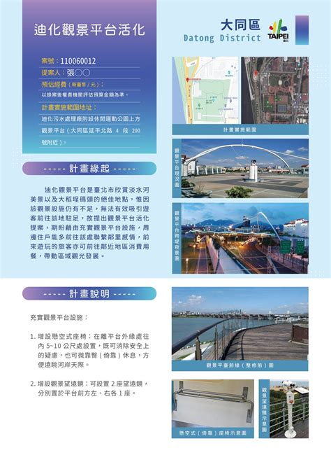 臺北市政府地政局土地開發總隊 公民參與會議資訊 臺北市大同區110年度參與式預算提案i Voting