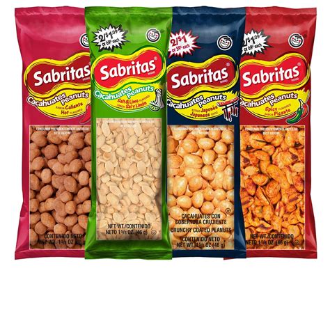 Sabritas Peanuts Variety Pack Lime Snack Salt Individual Bags 30