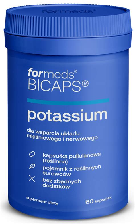 Potas Cytrynian Potasu 60 kapsułek kapsułki Formeds Bicaps Potassium