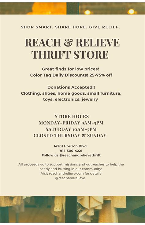 Reach & Relieve Thrift Store | Horizon City TX