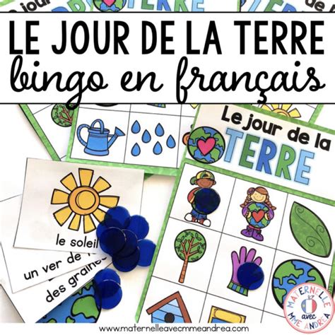 Bingo Le Jour De La Terre French Earth Day Bingo Enseignons Ensemble