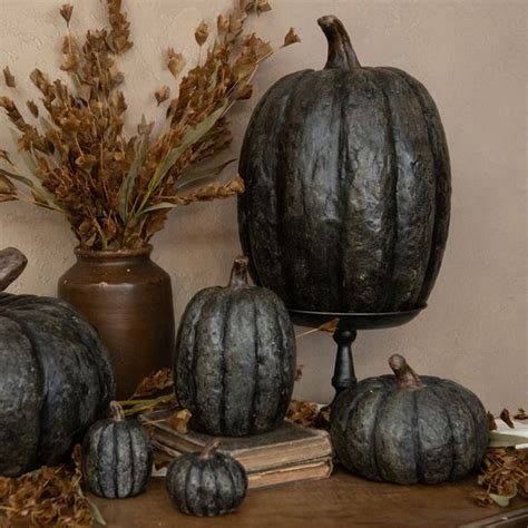 Black Pumpkin Tabletop Decor | Antique Farmhouse