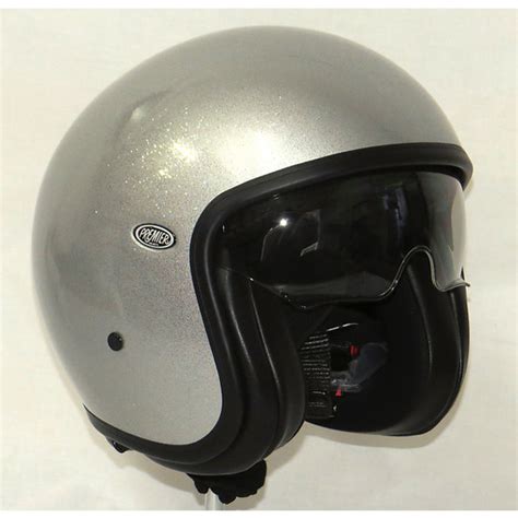 Casco Moto Jet Premier Vintage In Fibra Con Visierino Integrato Gliter