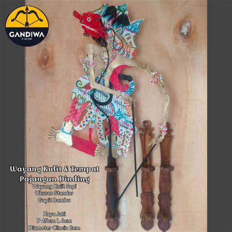 Jual Wayang Kulit Dursasana Dan Tempat Pajangan Dinding Satu Paket