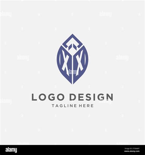 XX Logo With Leaf Shape Clean And Modern Monogram Initial Logo Design