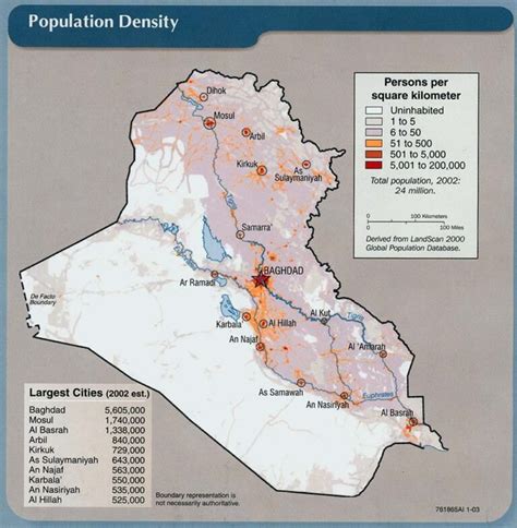 Densidad De Población En Irak Recortes De Oriente Medio