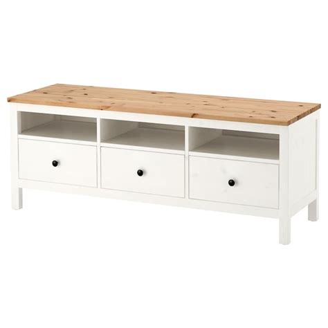 Hemnes Tv Bank Weiß Gebeizt Hellbraun 148x47x57 Cm Ikea Deutschland