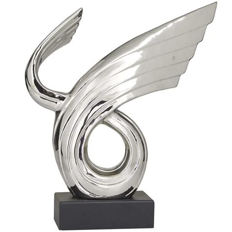 Litton Lane In X In Silver Porcelain Wing Abstract Sculpture