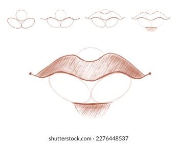 35 Lip Sketch Steps Images, Stock Photos, 3D objects, & Vectors ...