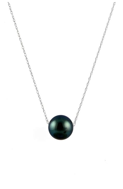 SPLENDID PEARLS 8-8.5mm Tahitian Pearl Slider Pendant Necklace