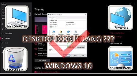 Cara Mengembalikan Icon Desktop Yang Hilang Di Windows 10 Youtube