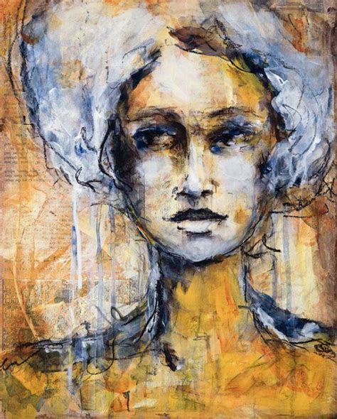 Female Portrait Mixed Media Art Painting Expressive Art On Etsy Art