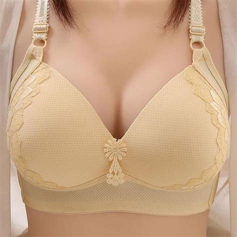 Soutien Gorge De Lingerie En Dentelle De Couleur Unie Pour Femmes Beige A Beige Cdiscount