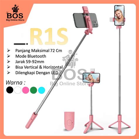 Jual BOS Tongsis Tripod Bluetooth R1S Led 4 In 1 Selfie Stick 4in1