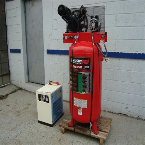 Lot #36: HUSKY 80 GALLON AIR COMPRESSOR & AIR DRYER - WireBids