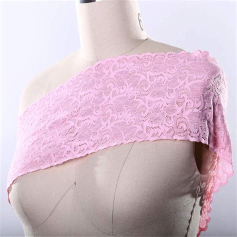 Wide Pink Stretch Lace Trim Heavy Duty Elastic Floral Ribbon For Sewing Lingerie Michaels