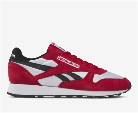 Reebok Classic Leather Red Carbon Black Cloud White Vegnonveg