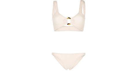 Hunza G Julia Crinkled Finish Bikini Set In White Lyst