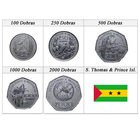 Mixed Years Series 5 coins São Tomé and Príncipe Mynumi