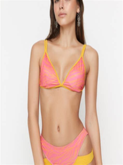 Buy Trendyol Women Pink Yellow Solid Bikini Bottom Swim Bottoms For Women Myntra