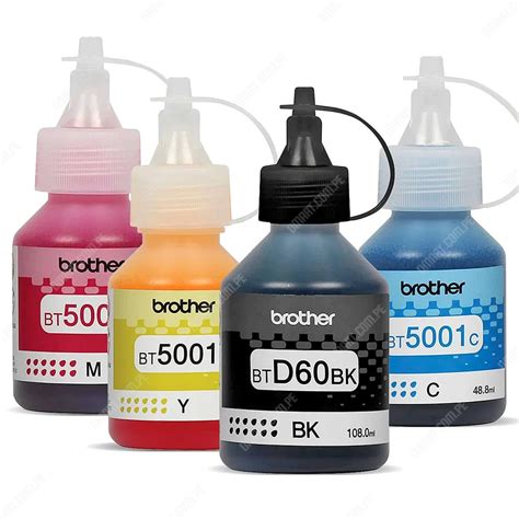 Kit De Tinta Brother BTD60BK BT5001C BT5001M BT5001Y Negro