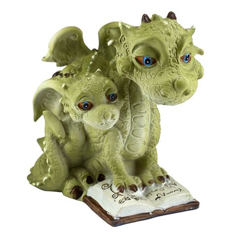 Mommy And Baby Dragon Reading Book Figurine 325 Baby Dragon Dragon