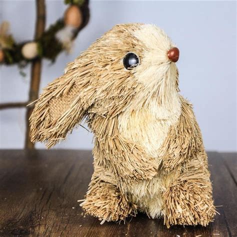 Handmade Straw Rabbit Home Decor | Straw crafts, Spring animals, Animal ...