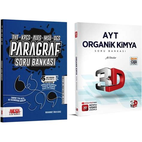 3D Yayınları AYT Organik Kimya ve Ankara Kitap Merkezi Kitabı